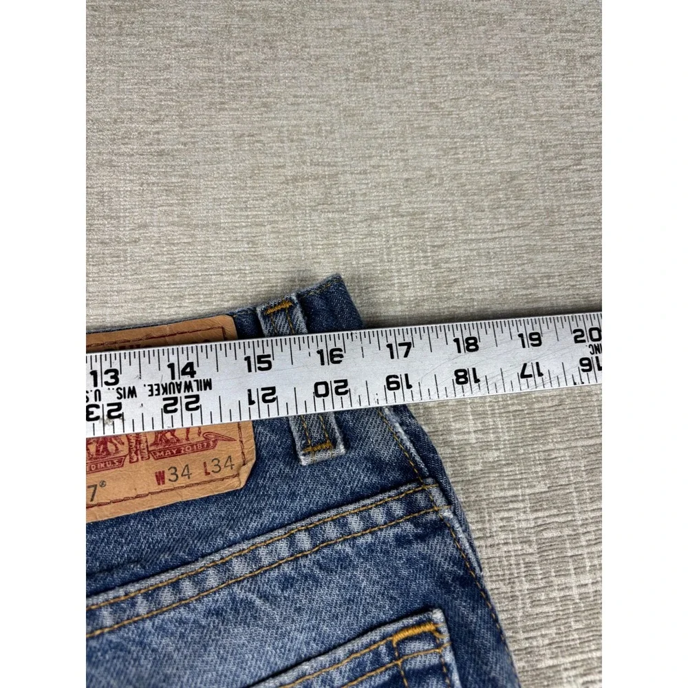 Vintage Levis 517 Bootcut Mens 34x34 Blue Distressed Denim Jeans